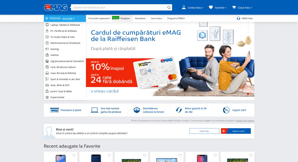 Meniu dublu eMag.ro Meniu dublu eMag.ro